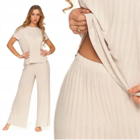 Fashionable Pajama Women Comfortable Wide Pants Bells Short Sleeve MORAJ