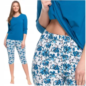 Women's 3/4 Sleeve Pants Flowers Women Comfortable Cotton MORAJ Pajamas